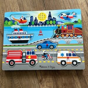 Melissa & Doug Wooden 7-Piece On the road Sound Puzzle